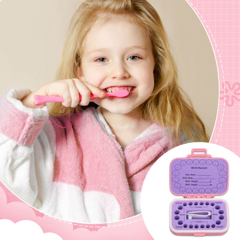 Caffox Tooth Holders for Kids Keepsake, Baby Teeth Keepsake Box, Tooth Saver, Tooth Container for Lost Teeth, Teeth Storage Holder for Tooth Fairy (Pink) - Image 3